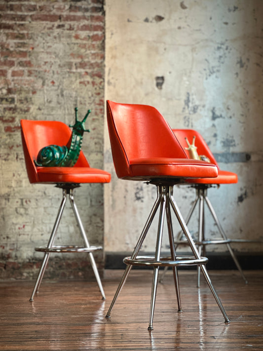 Vintage Orange Barstools